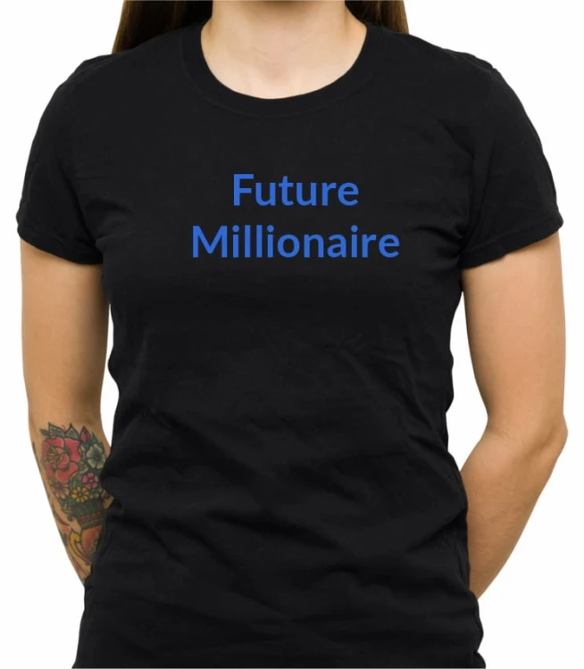 Czarna damska koszulka future millionaire