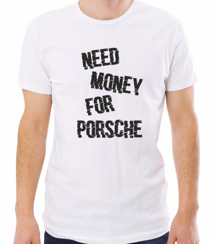 Biała męska koszulka need money