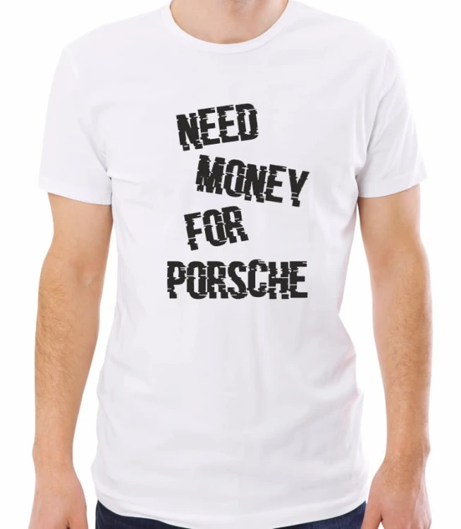 Biała męska koszulka need money