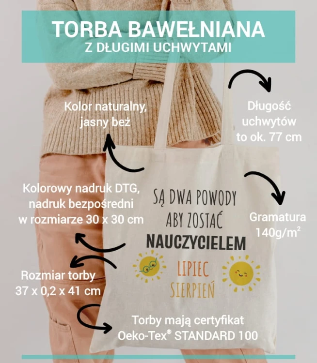 Ekologiczna torba "Powody aby zostać nauczycielem" - opis produktu