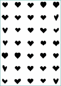Tatuaże tymczasowe pixel heart icons