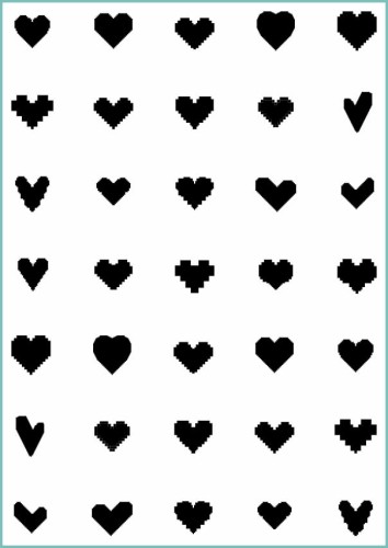 Tatuaże tymczasowe pixel heart icons czarne