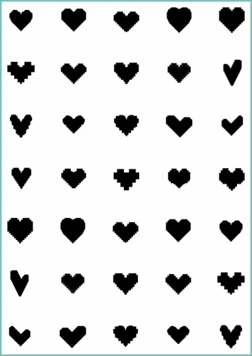 Tatuaże tymczasowe pixel heart icons czarne