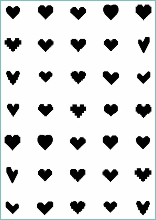 Tatuaże tymczasowe pixel heart icons czarne