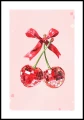 Plakat disco cherries z białym marginesem