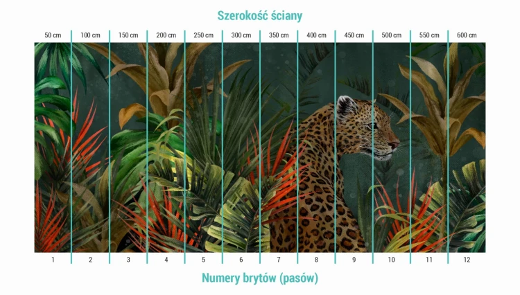 Podział na bryty na tapecie wild cat in tropical leaves