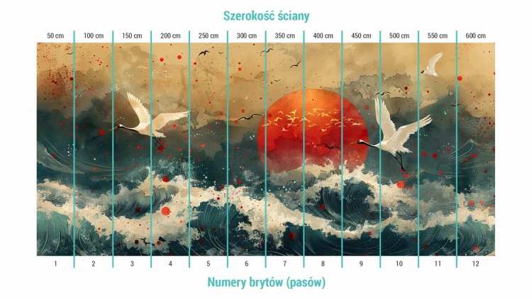 Podział na bryty na tapecie żurawie nad oceanem