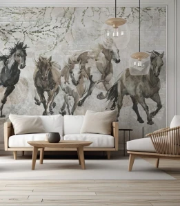 Fototapeta running horses