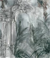 Fototapeta watercolor tropics with columns