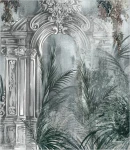 Próbka tapety watercolor tropics with columns