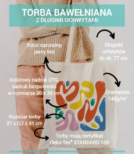 Torba bawełniana abstract blob shapes