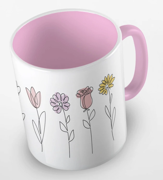 kolorowy kubek - flowers - z kwiatami - kolor różowy.jpg