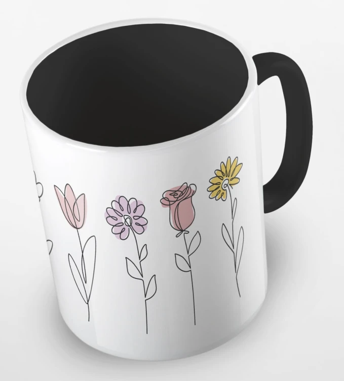 kolorowy kubek - flowers - z kwiatami - kolor czarny.jpg
