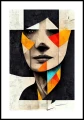 Plakat surrealistyczny portret z białym marginesem