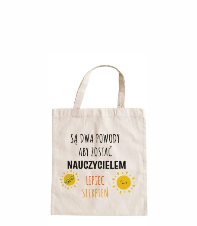 torba bawełniana z krótkimi uszami, z nadrukiem - Powody by być nauczycielem