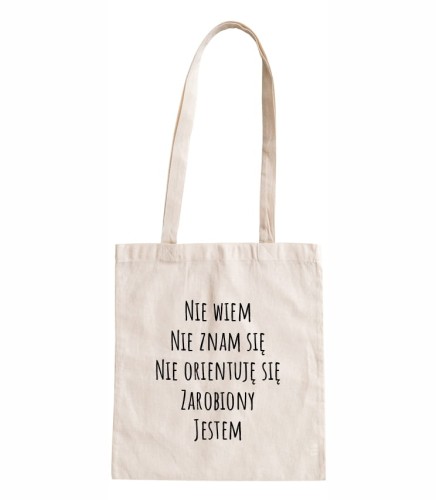Bawełniana torebka na zakupy, która sprawdzi się też jako pojemnik na wszystkie "przydasie". Świetny pomysł na prezent dla mężczyzny z poczuciem humoru