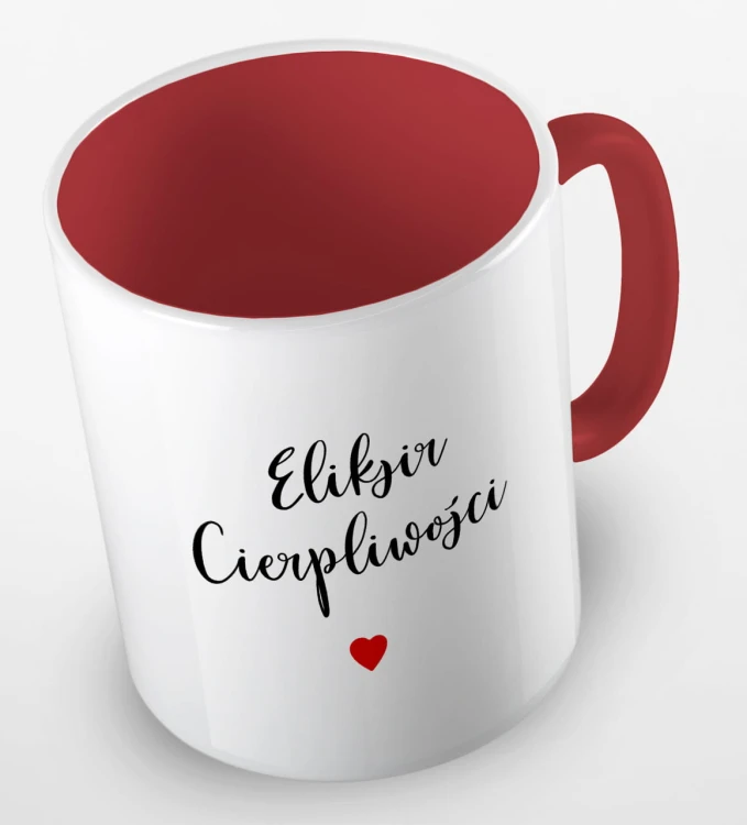 kolorowy kubek z hasłem eliksir cierpliwosci - kolor czerwony.jpg