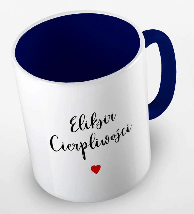 kolorowy kubek z hasłem eliksir cierpliwosci - kolor granatowy.jpg
