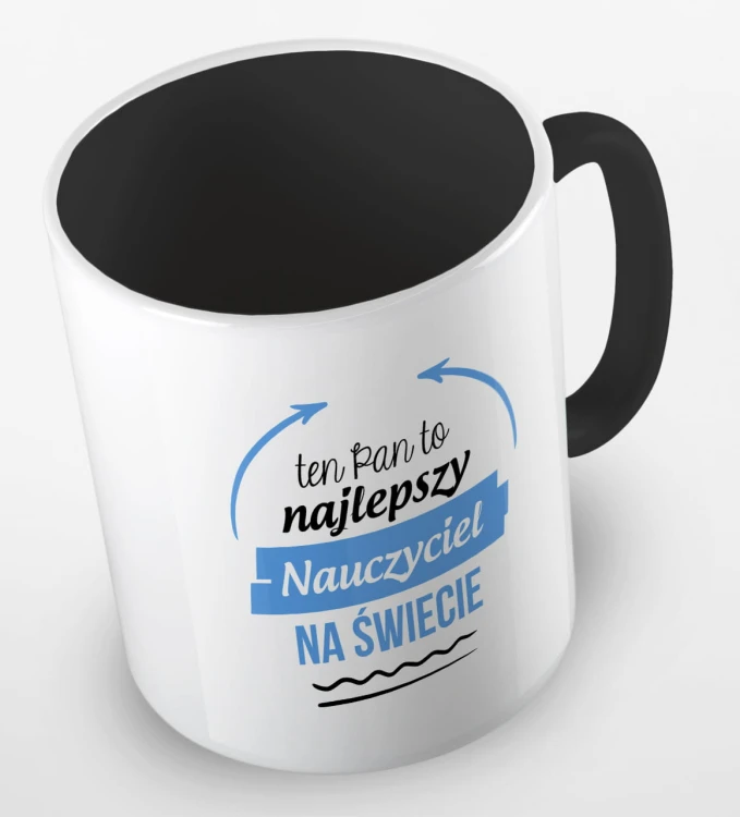 kolorowy kubek z hasłem ten Pan to najlepszy nauczyciel na świecie - kolor czarny.jpg