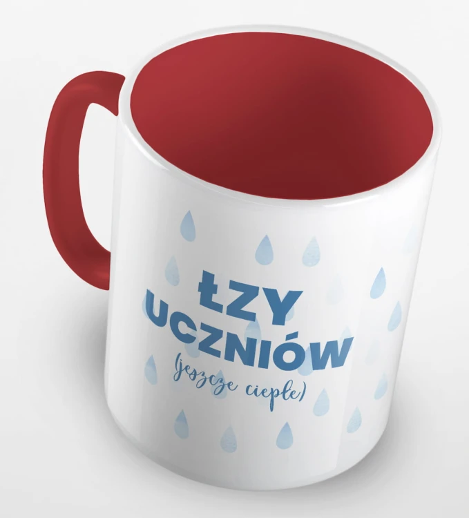 kolorowy kubek z hasłem - łzy uczniów zbierane przez panią profesor - kolor czerwony.jpg