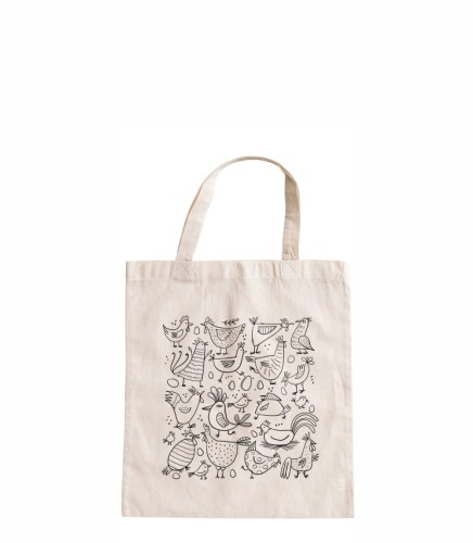 torba bawełniana z krótkimi uszami, z nadrukiem kurczaków.jpg