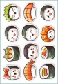 Tatuaże tymczasowe słodkie sushi kawaii