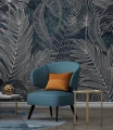 Fototapeta dark tropical leaves na ścianie w salonie