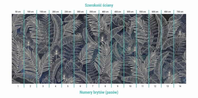 Fototapeta dark tropical leaves - podział na bryty (pasy)
