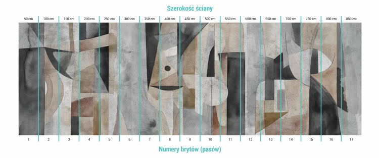 Fototapeta geometryczna abstrakcja - podział na bryty (pasy)