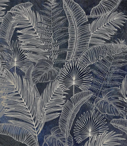 Próbka tapety dark tropical leaves