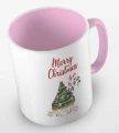 kolorowy kubek z hasłem merry christmas i uroczą babeczką w kaształcie choniki - kolor różowy.jpg