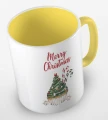kolorowy kubek z hasłem merry christmas i uroczą babeczką w kaształcie choniki - kolor żółty.jpg
