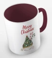 kolorowy kubek z hasłem merry christmas i uroczą babeczką w kaształcie choniki - kolor bordowy.jpg