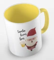 kolorowy kubek z hasłem Santa loves beer - kolor żółty.jpg