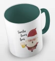 kolorowy kubek z hasłem Santa loves beer - kolor ciemnozielony.jpg