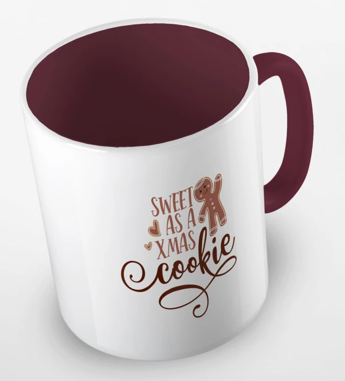 kolorowy kubek z hasłem sweet as a xmas cookie - kolor bordowy.jpg