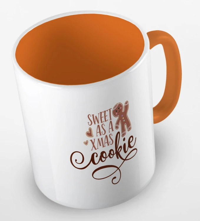 kolorowy kubek z hasłem sweet as a xmas cookie - kolor pomarańczowy.jpg