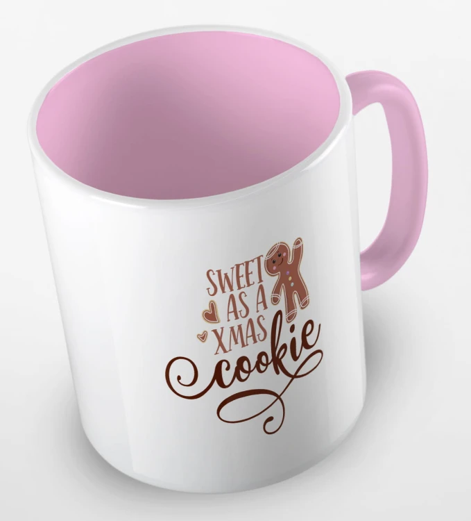 kolorowy kubek z hasłem sweet as a xmas cookie - kolor różowy.jpg