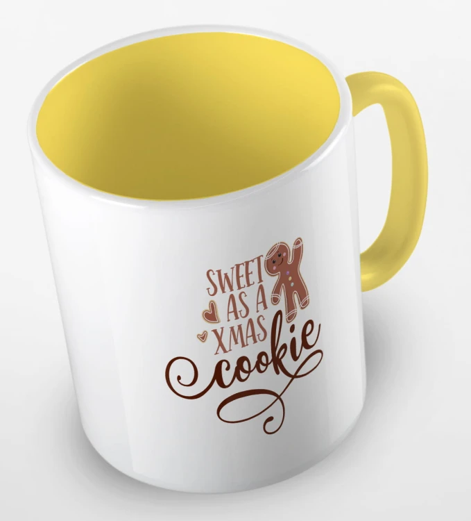 kolorowy kubek z hasłem sweet as a xmas cookie - kolor żółty.jpg