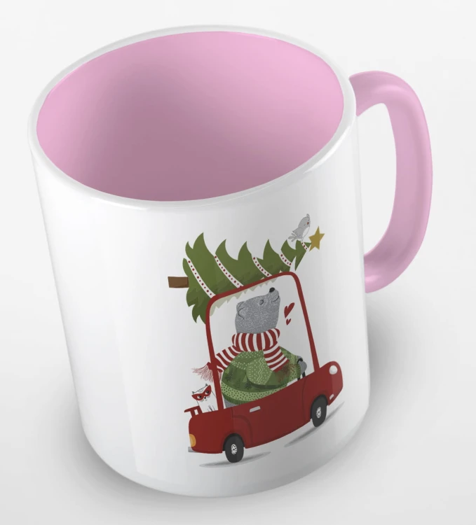 kolorowy kubek cute christmas bear - kolor różowy.jpg
