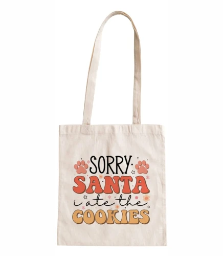 torba bawełniana z długimi uszami, z hasłem sorry santa, i ate the cookies.jpg