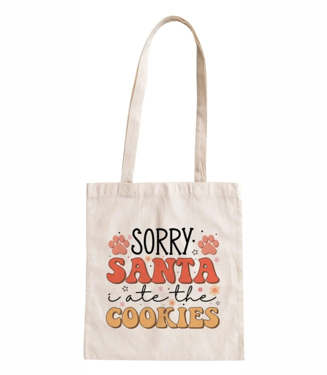 torba bawełniana z długimi uszami, z hasłem sorry santa, i ate the cookies.jpg