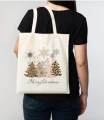 torba bawełniana z długimi uszami hasłem Merry Christmas oraz choinkami w panterke - wiz.jpg