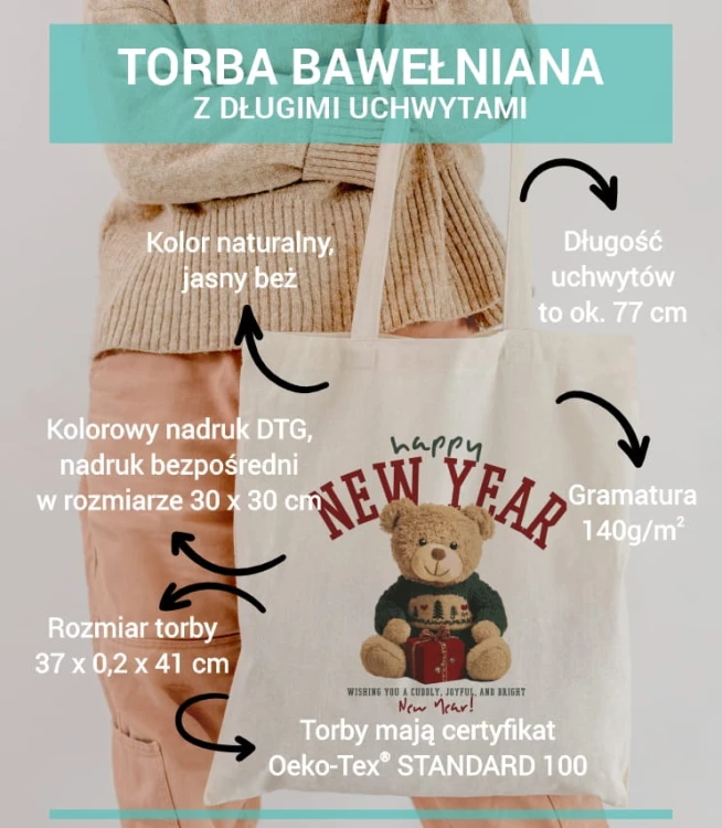 torba bawełniana z uszami z życzeniami noworocznymi i misiem - parmetry toreb.jpg