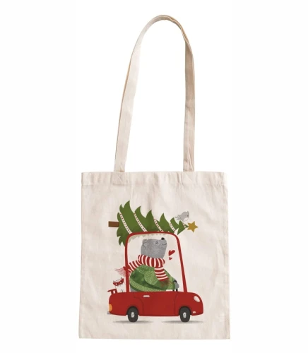 torba bawełniana z długimi uszami with cute christmas bear.jpg