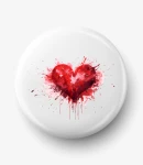 Button red watercolor heart