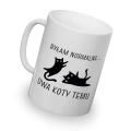 kolorowy kubek - byłam normalna dwa koty temu - biały kolor kubka