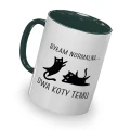 kolorowy kubek - byłam normalna dwa koty temu - ciemnozielony kolor kubka