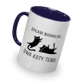 kolorowy kubek - byłam normalna dwa koty temu - granatowy kolor kubka