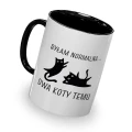 kolorowy kubek - byłam normalna dwa koty temu - czarny kolor kubka